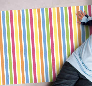 επάνω-κάτω χρωματιστό ριγέ ορθογώνιο χαλί - TenStickers