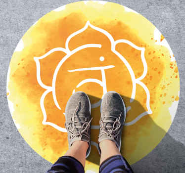 Alfombra vinílica mandala símbolo del chakra radiante - TenVinilo