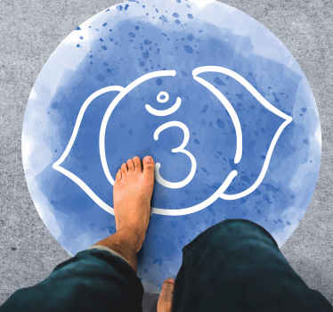 Calming Blue Symbol mandala vinyl rug - TenStickers
