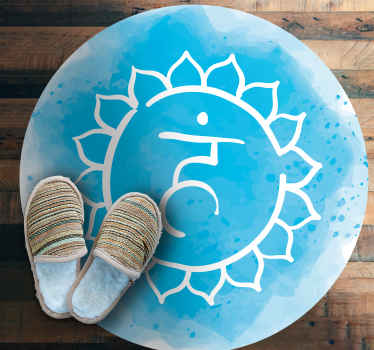 Serene Blue Symbol mandala vinyl rug - TenStickers