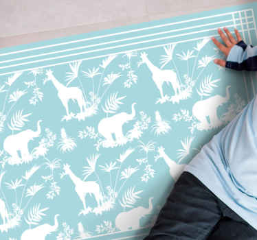 Djungelsafari-scen Vinylmatta daghem - Tenstickers