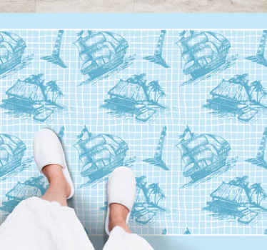 Alfombra vinílica vintage Diseño de patrón de toile westwind - TenVinilo