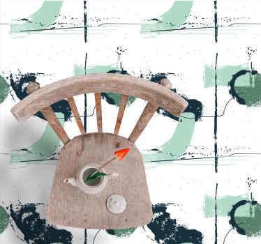 Vinyl Teppich minimalistisch abstrakte grüne striche - TenStickers