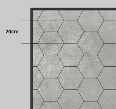 Alfombra vinílica hidráulica Hexágonos de textura de piedra gris - TenVinilo