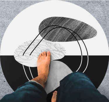 Alfombras vinílicas modernas Abstracción de piedra en blanco y ne - TenVinilo