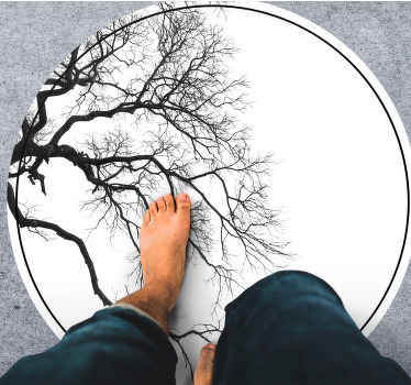 Gren silhuet kunst natur vinyl tæppe - TenStickers