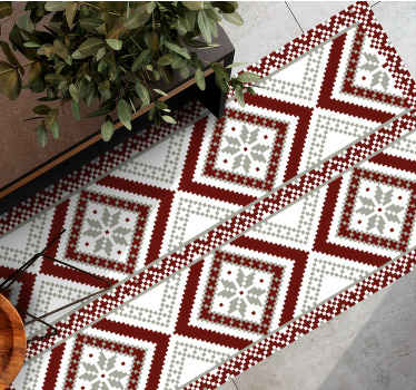 Alfombra vinílica mosaico patrones geométricos intrincados - TenVinilo