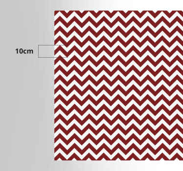 Tapete vermelho e branco com riscas em zigue-zague - TenStickers