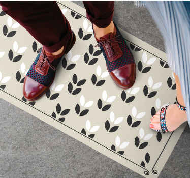 Tmavý elegantný rastlinný koberec s tvarmi rastlín - Tenstickers