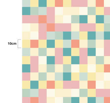 Tapete de vinil de quadrados coloridos - TenStickers