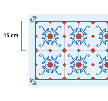 Tapis vinyle salle de bain carreaux couleur bleu "Granada" - TenStickers