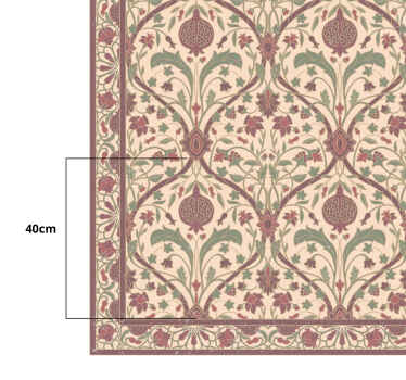 Ornate Floral Motif vintage vinyl carpet - TenStickers