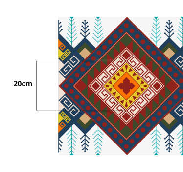 Geometric ethnic pattern mosaic floor tiles - TenStickers