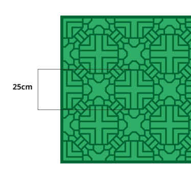 Alfombra vinílica geométrica patrón geométrico verde - TenVinilo