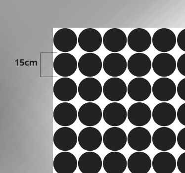 Monochrome Circle Pattern geometric vinyl rug - TenStickers