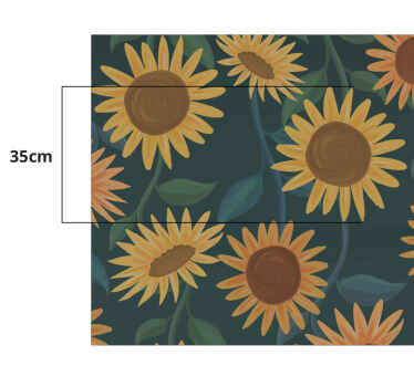 Tapis vinyle plantes motif de tournesol vintage - TenStickers