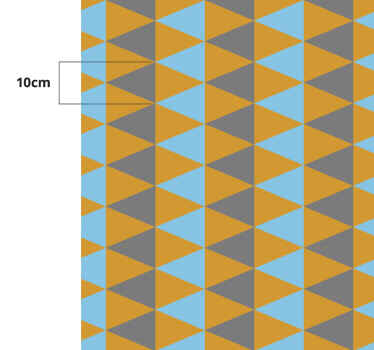Turuncu, mavi ve gri üçgen geometrik kilimler - TenStickers