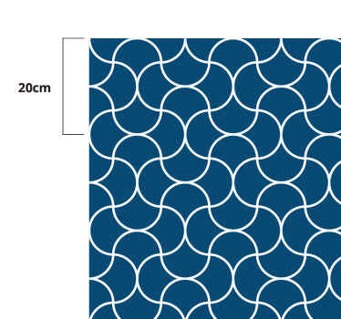 Tapis vinyle salle de bain motif de vague géométrique - TenStickers