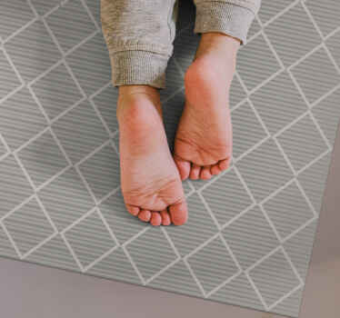 Düzensiz gri eşkenar dörtgen geometrik vinil kilim - TenStickers