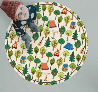 rôzne vinylové koberce pre deti scéna dobrodružstva v kempe - Tenstickers