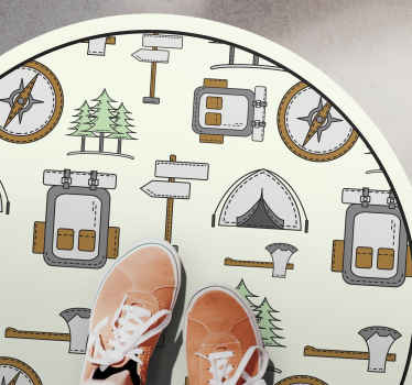 Camping Expedition Idea road vinyl rug - TenStickers