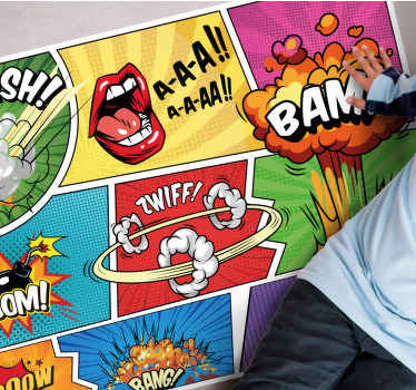 Comic Book Action teen vinyl rug - TenStickers