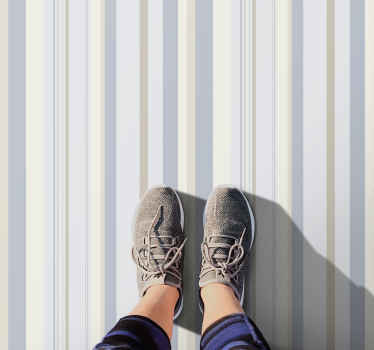 80's blue and beige stripes vintage rug - TenStickers