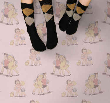 Vinyl Teppich Kinderzimmer retro verspielte freunde - TenStickers