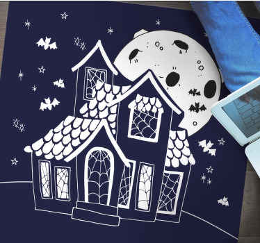 Vinyl Teppich Halloween gruselige villa-kulisse - TenStickers