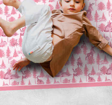 Krásny vinylový koberec pre deti v ružovej farbe - Tenstickers