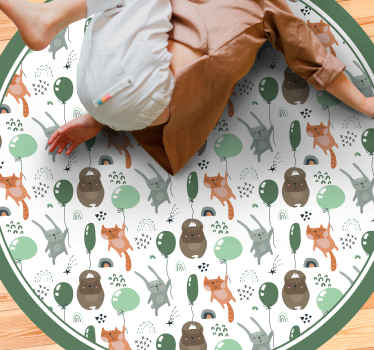 Vinyl Teppich Kinderzimmer verspielte tierballons - TenStickers