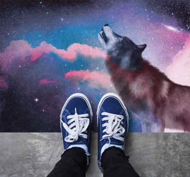 Kosmisk ulvehyl vinyltæpper med dyr - TenStickers