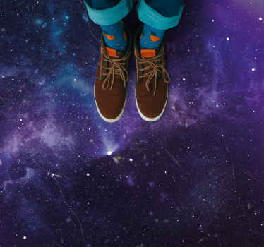 Purple star shower nature vinyl rug - TenStickers