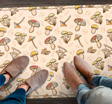 Vintage festett gombás mintás virágos szőnyeg - TenStickers