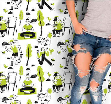 Tapete vinílico texturas cenas urbanas lúdicas - TenStickers