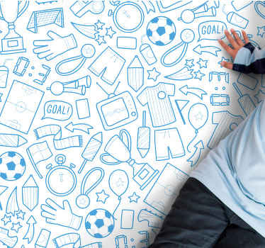 Sportieve elementen vinyl tapijt spel - TenStickers