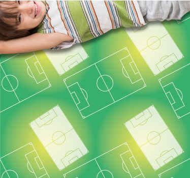 Voetbalveld patroon vinyl tapijt spel - TenStickers