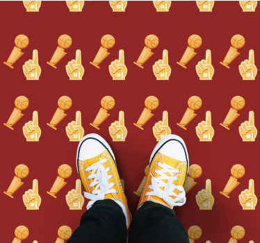 Basketball sport spill mønster vinyl teppe ungdom - Tenstickers