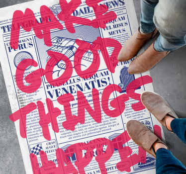 Vinyl teppich spruch gute dinge schaffen - TenStickers