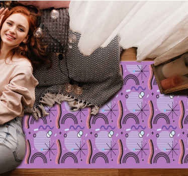 rôzne vinylové koberce pre deti fialový dúhový vzor - Tenstickers