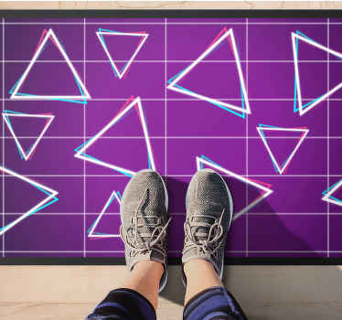Vibrant Triangle Pattern geometric vinyl rug - TenStickers
