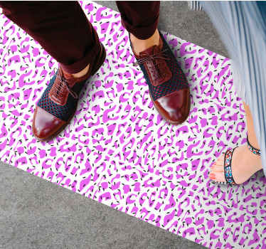 Tapis vinyle animal motif léopard fuchsia - TenStickers