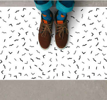 Black pattern with lines vintage rug - TenStickers