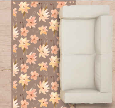 χαλί με παστέλ λουλούδια ακουαρέλα - TenStickers