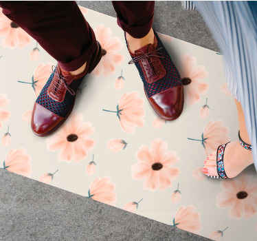 Gyengéd motívum vinil szőnyeg virágok és növények - TenStickers