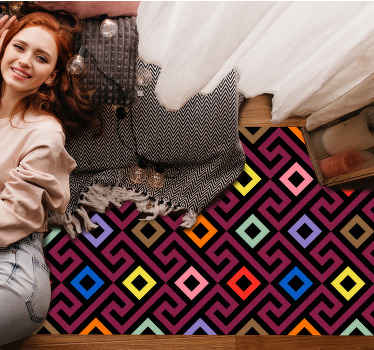 Canlı stil geometrik pvc halı - TenStickers