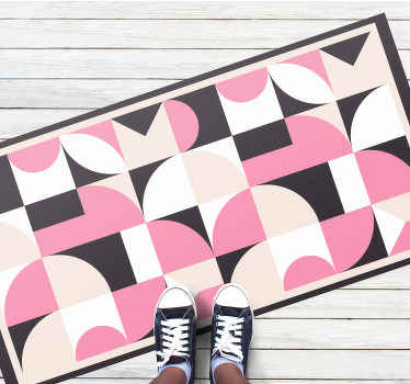 Alfombra vinílica nórdica Rosa geométrico - TenVinilo