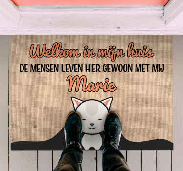 Welkom in mijn huis vinyl tapijt met naam - TenStickers