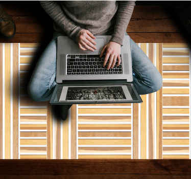 Alfombra vinílica rayas madera elegante - TenVinilo