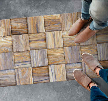 Tapete vinílico madeira estilo de bloco - TenStickers